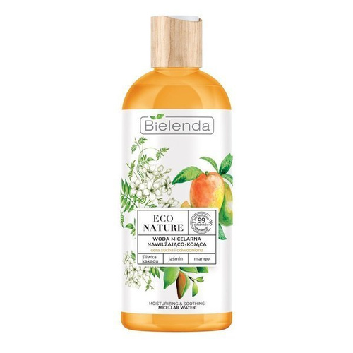 BIELENDA Eco Nature Woda Micelarna do Demakijażu Nawilżająco Kojąca Śliwka Kakadu Jaśmin Mango 500ml