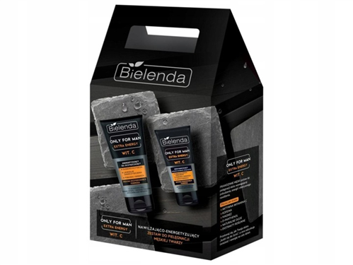 Bielenda Zestaw Prezentowy Only for Men Extra Energy Żel Oczyszczający i Krem Nawilżający 150x50ml