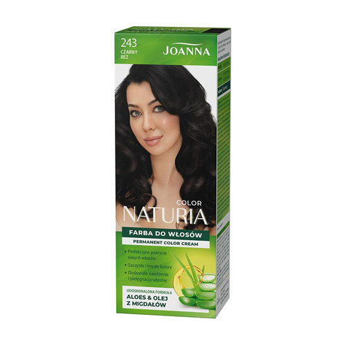 Joanna Naturia Trwały Kolor Włosów Farba Pielęgnacja Połysk Nr 243 Czarny 100ml