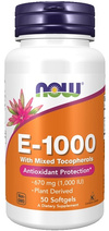 Now Foods Vitamin E-1000 Natural Mixed Tocopherols Supports Immunity 50 Softgels