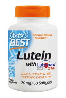 Doctor's Best Lutein with Lutemax 20mg For Vision and Eye Health 60 Softgels