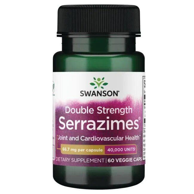 Swanson Double Strength Serrazimes 40 000 Units 60 Vcapsules