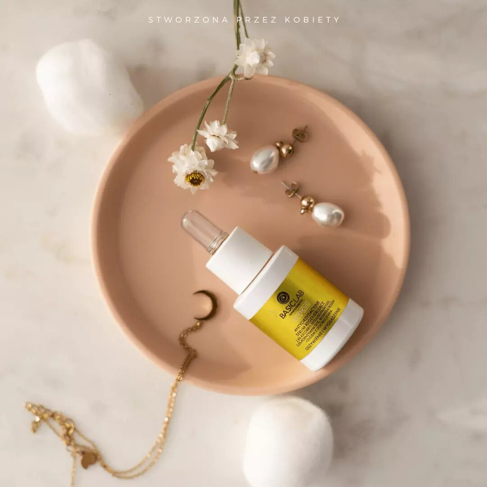 BasicLab Dermocosmetics Antioxidant Regenerating Serum Nourishing and Smoothing for Dry and Very Dry Skin Day and Night 15ml