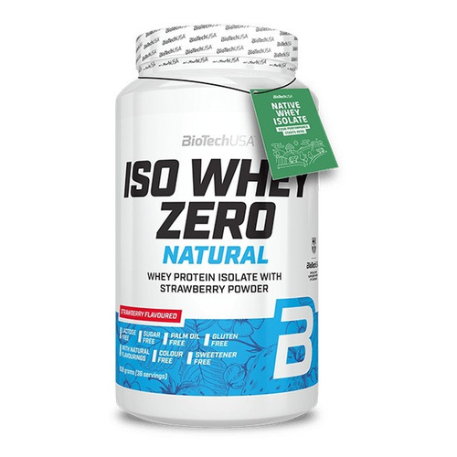 BioTechUSA Iso Whey Zero Natural Izolat białka serwatkowego, Truskawka 908g