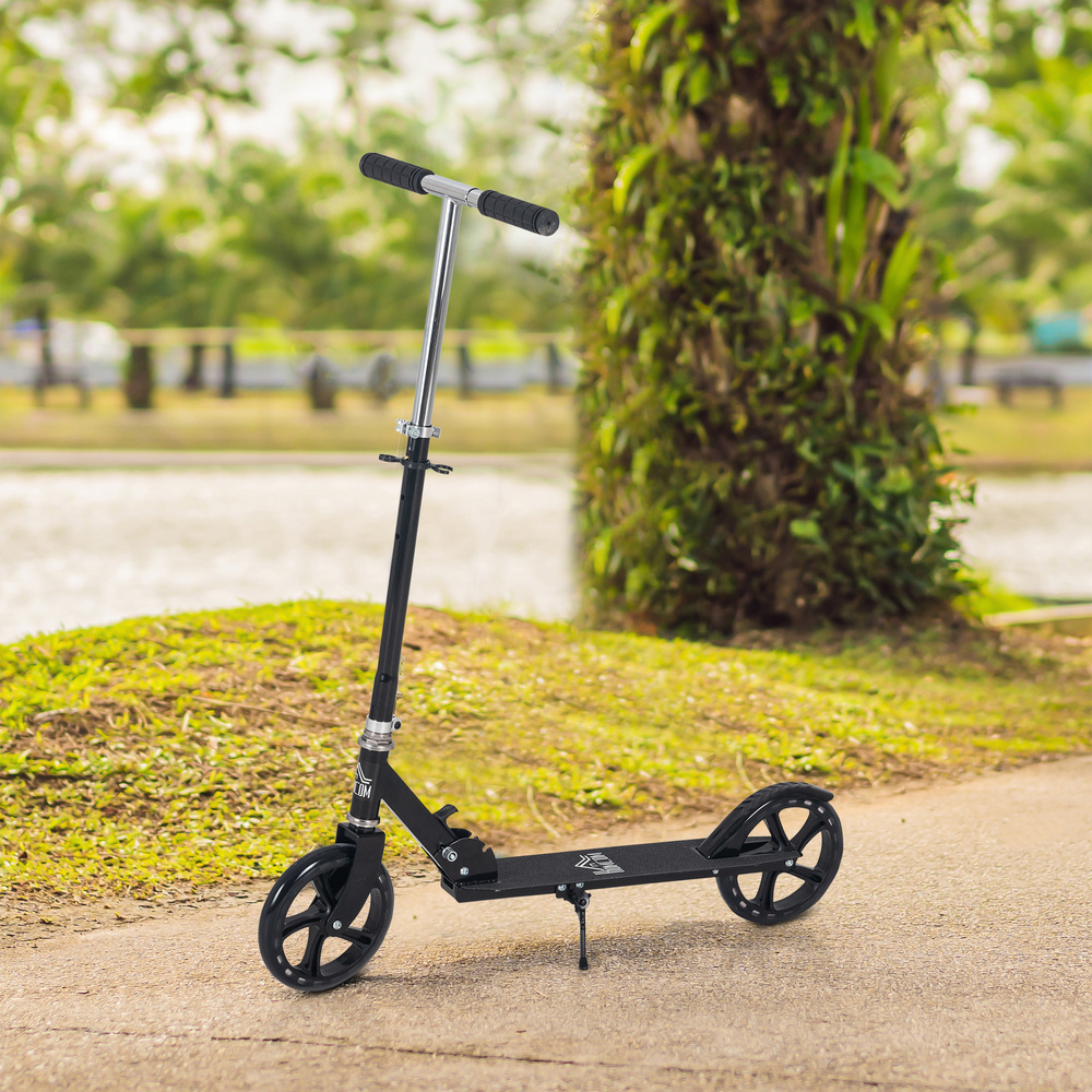 HOMCOM Kids Scooter Teenager Kick Scooter Foldable 4 Levels Adjustable Height with Rear Fender Brake for 7-14 Years