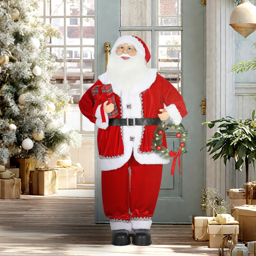 HOMCOM Dancing Santa Claus with Gift and Wreath, Play Music