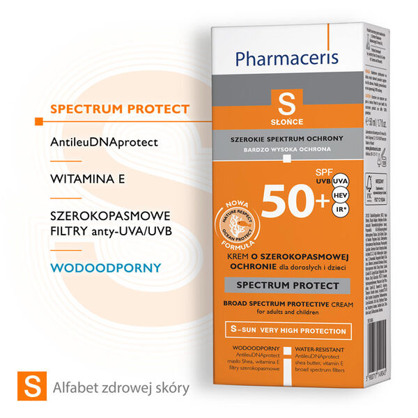 Pharmaceris S Krem o Szerokopasmowej Ochronie SPF 50+ dla Dorosłych i Dzieci do Twarzy i Okolic Oczu 50ml + 50ml Gratis