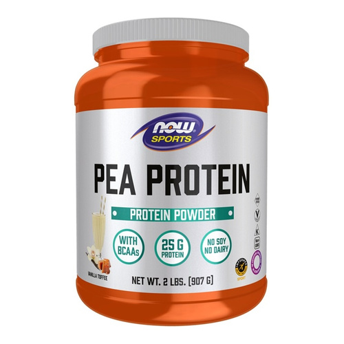 NOW Foods Białko Grochowe Wanilia Toffi NOW Sports Izolat Białka Dla Odżywienia po Treningu 907g