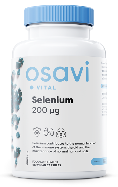 Osavi Selenium 200mcg for Hair, Nails and Thyroid Support 180 Vegan Caps