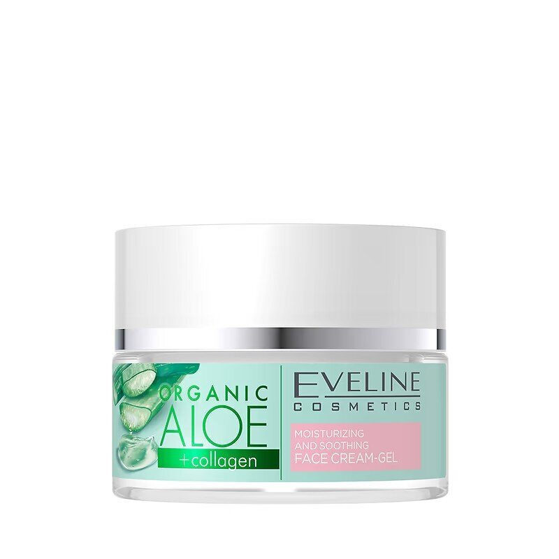 Eveline Organic Aloe + Collagen Light Vegan Cream Gel Moisturizing Soothing Face 50ml