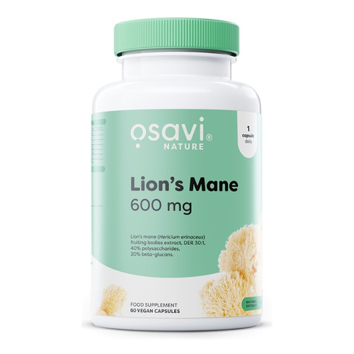 Osavi Soplówka Jeżowata 600mg Grzyb Nootropowy Na Wsparcie Funkcji Poznawczych 60 Wegańskich Kapsułek