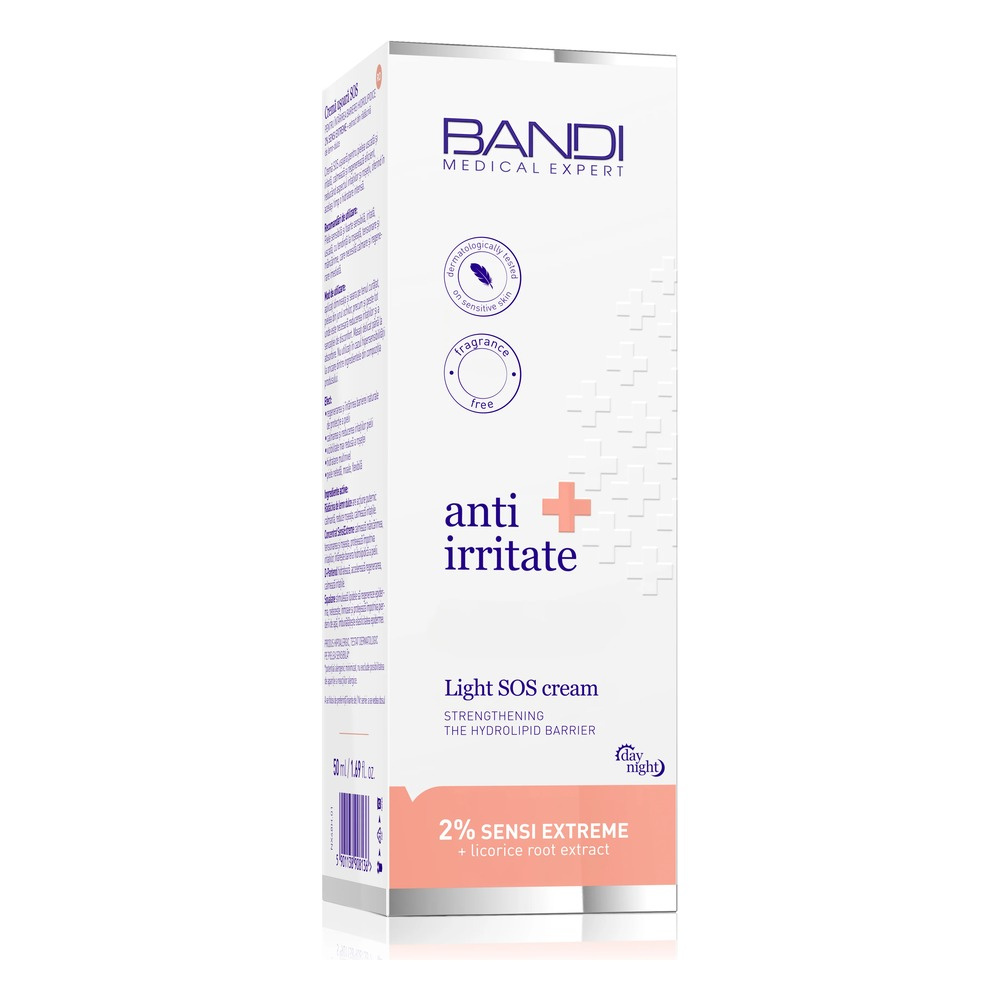 Bandi Anti Irritate Lekki Krem S.O.S. Wzmacniajacy Barierę Hydrolipidową dla Skóry Wrażliwej Podrażnionej 50ml