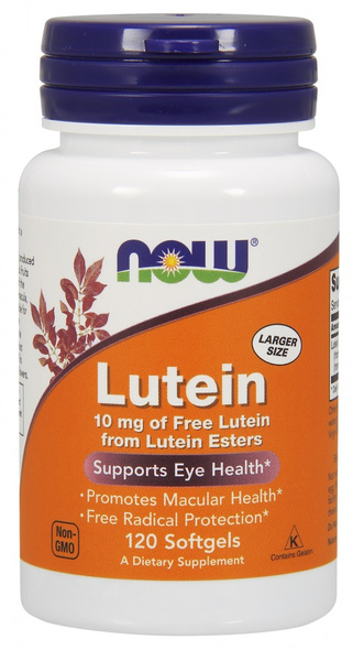NOW Foods Lutein 10 mg Wsparcie Wzroku i Ochrona Siatkówki 120 Kapsułek
