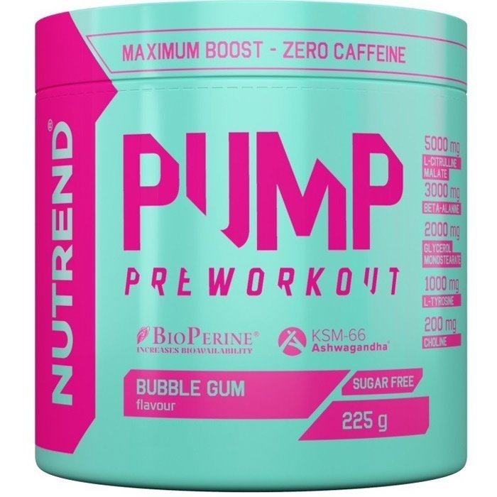 Nutrend Pump Pre-Workout for Muscle Pump and Performance Bubble Gum 225g