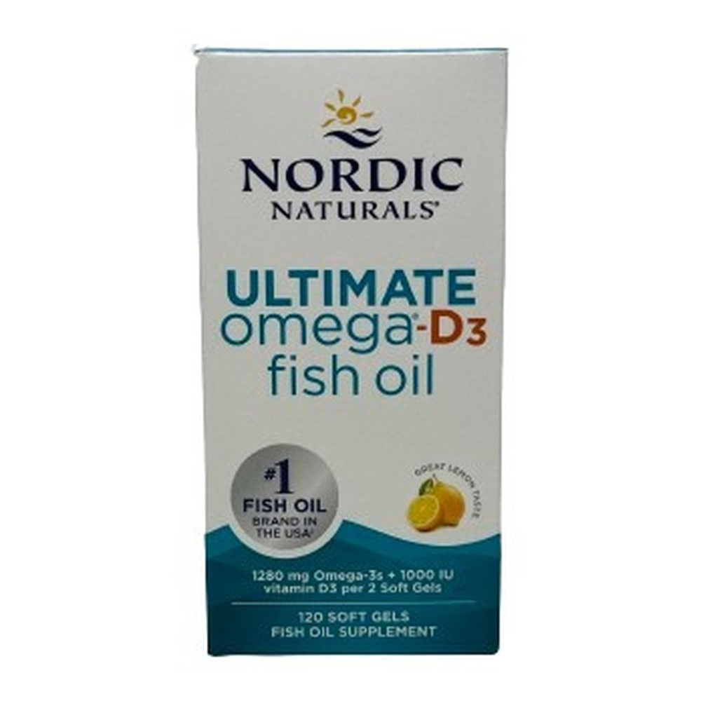 Ultimate Omega-D3 Fish Oil, 1280mg Lemon (EAN 768990891274) - 120 softgels