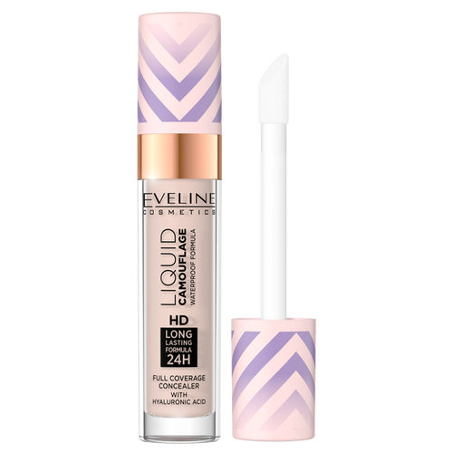 Eveline Liquid Camouflage Wodoodporny Korektor Kamuflujący z Kwasem Hialuronowym Nr 02 Light Vanilla 7,5ml