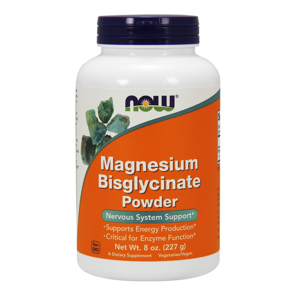 NOW Foods Magnesium Bisglycinate Powder Wysoko Przyswajalny Magnez w Proszku 227g