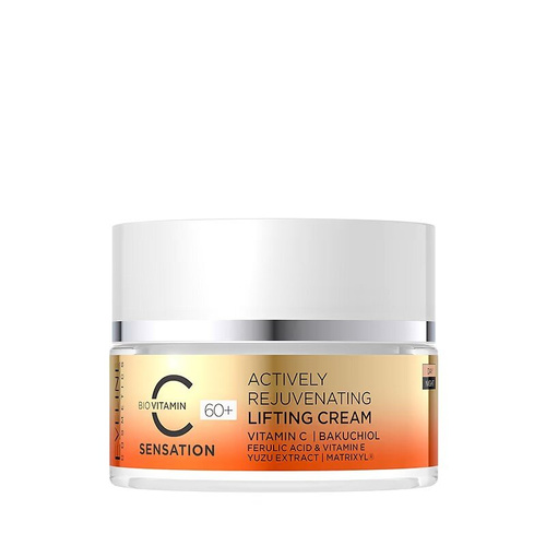 Eveline Vitamin C Sensation Intensywnie Ujędrniający Krem Wypełniający Zmarszczki na Dzień i na Noc 60+ 50ml