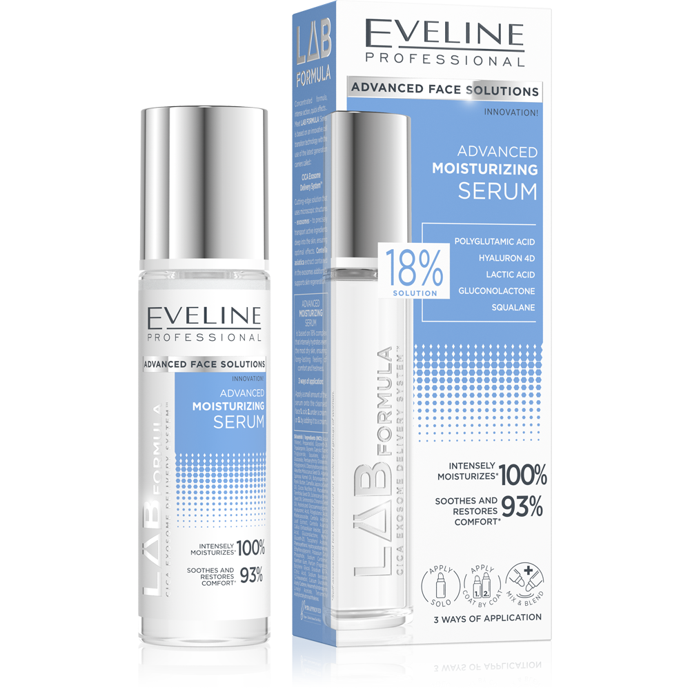 Eveline Lab Formula Advanced Advanced Moisturizing Serum for Dry and Dehydrated Skin Day and Night 30ml