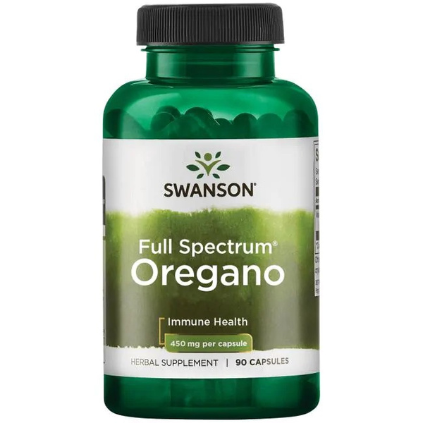 Swanson Full Spectrum Oregano 450mg Wspiera Procesy Trawienne 90 Kapsułek