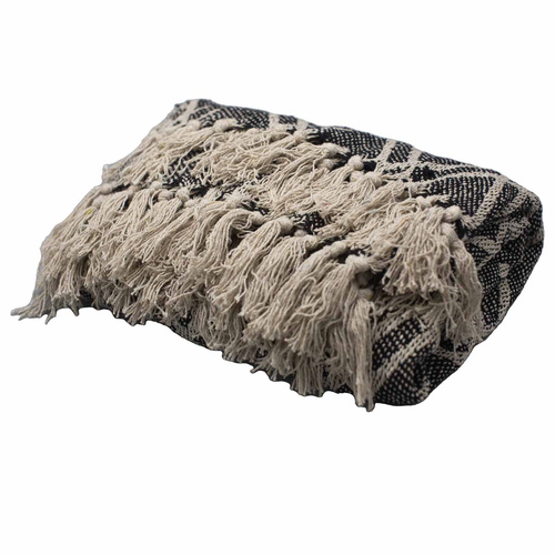Boho Comfort Throws - Black & Biege Regency