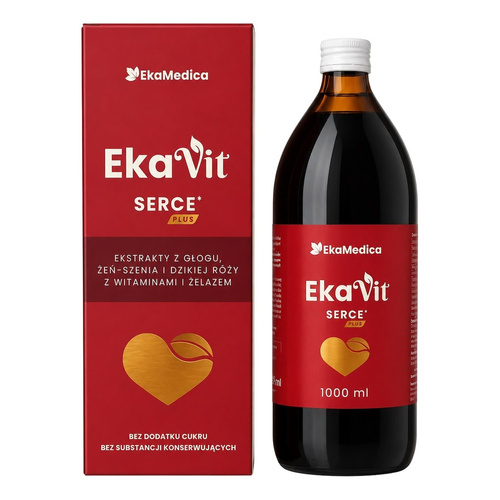 EkaMedica Ekavit Serce Plus Tonik Witalny z Ekstraktem z Głogu Żeń- Szenia i Dzikiej Róży 1000ml