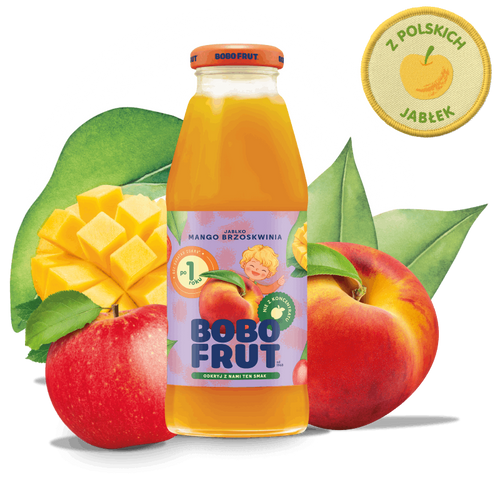 Bobo Frut Nektar Owocowy Jabłko Mango Brzoskwinia dla Niemowląt po 12. Miesiącu 300ml