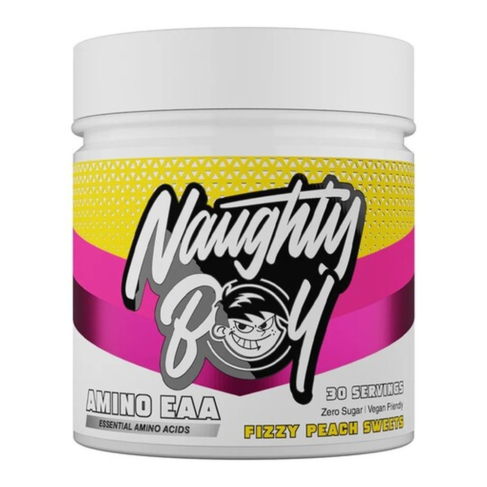Naughty Boy Amino EAA Fizzy Peach Sweets EAA Amino Acids Powder For Recovery and Endurance 345g