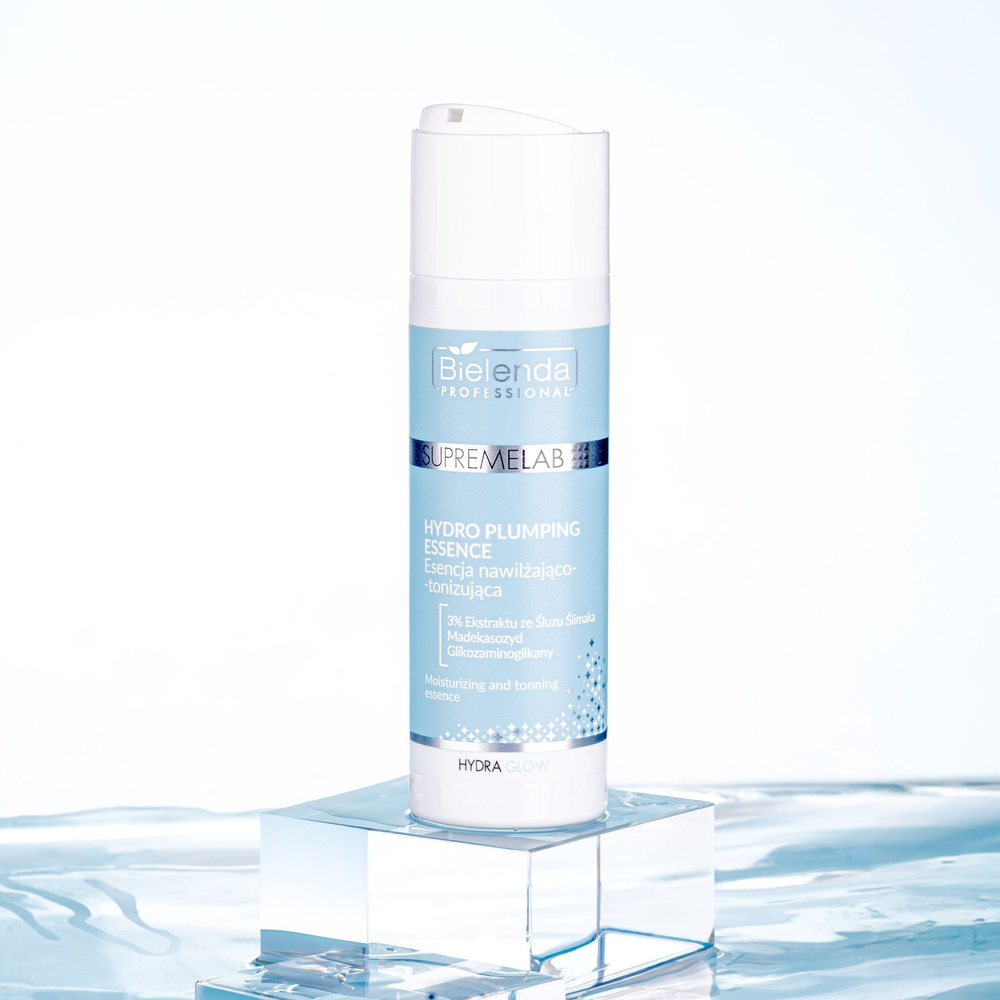 Bielenda Professional Supremelab Hydra Glow Tonizująco-Nawilżająca Esencja z Ekstraktem ze Śluzu Ślimaka dla Skóry Suchej i Odwodnionej 200ml