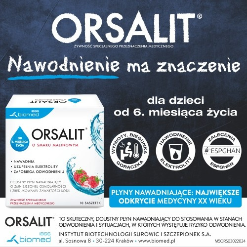 Orsalit Supports Hydration and Replenishes Electrolytes with Raspberry Flavor 10 Sachets