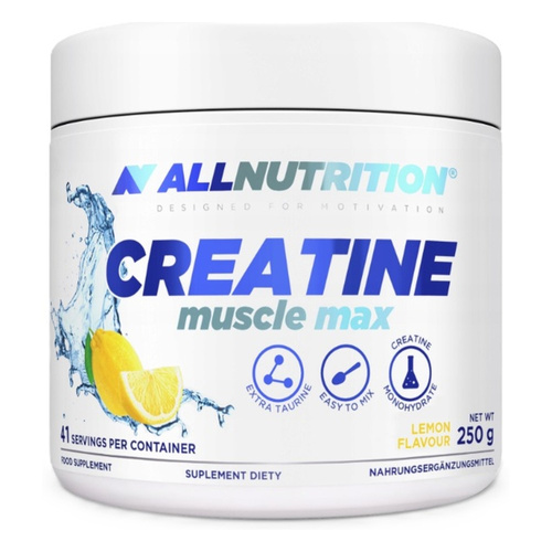 Allnutrition Creatine Muscle Max Lemon Flavoured Creatine Monohydrate with Taurine for Athletes 250g