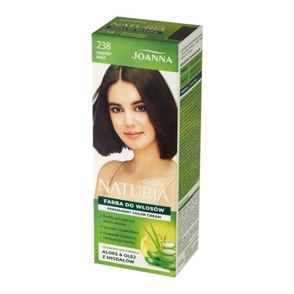 Joanna Naturia Trwały Kolor Włosów Farba Pielęgnacja Połysk  Nr 238 Mroźny Brąz 100ml