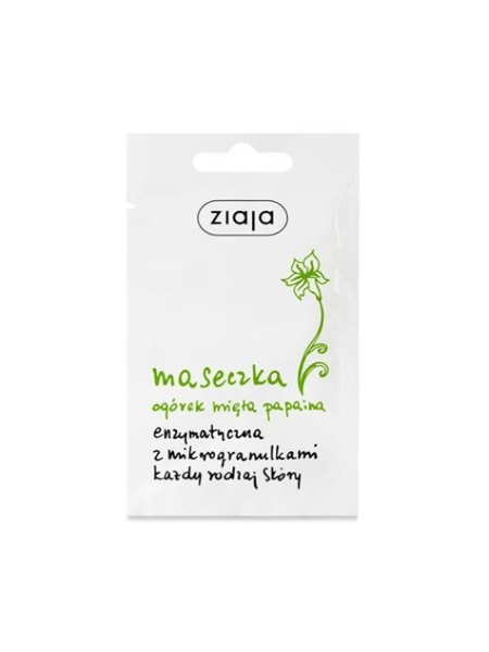 Ziaja Cucumber - Mint Papain Enzymatic Gel Mask for all Skin Types Vegan 7ml