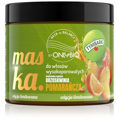 OnlyBio x Tymbark Hair in Balance Edycja Limitowana Maska do Włosów Wysokoporowatych Pomarańcza-Brzoskwinia 400ml