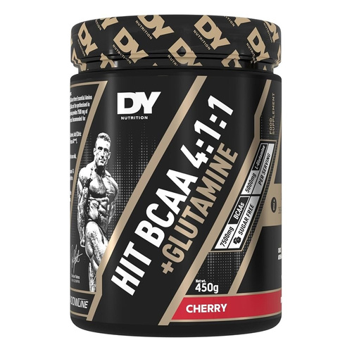 Dorian Yates HIT BCAA 4:1:1 Glutamine Powder for Muscle Recovery Cherry 450g