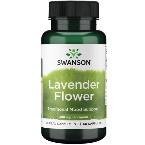 Swanson Lavender Flower 400mg Relaks i Uspokojenie 60 Kapsułek