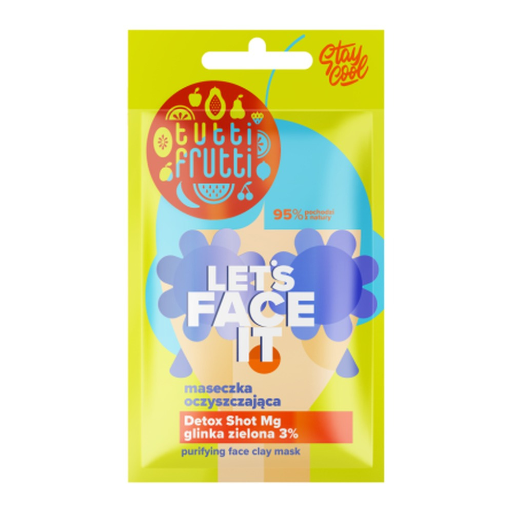 Tutti Frutti Let's Face It Cleansing Mask with Green Clay 3% + Detox Shot Mg 7g