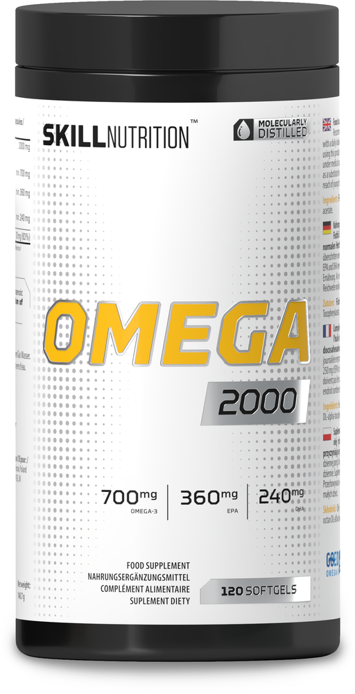 Skill Nutrition Omega 2000 Fish Oil Supplement with EPA & DHA for Heart, Brain and Vision Health 120 Softgels