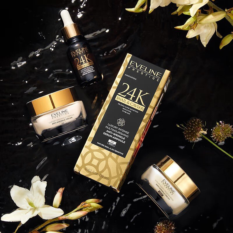 Eveline Prestige 24K Snail & Caviar Luksusowe Multiodżywcze Serum-Ampułka Przeciwzmarszczkowe 18ml