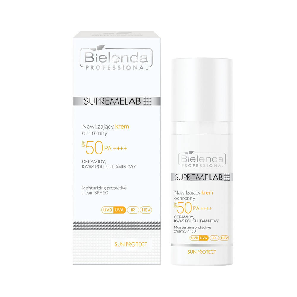 Bielenda Professional SupremeLab Sun Protect Nawilżający Krem Ochronny UVA UVB HEV SPF 50 dla każdego Rodzaju Skóry 50ml