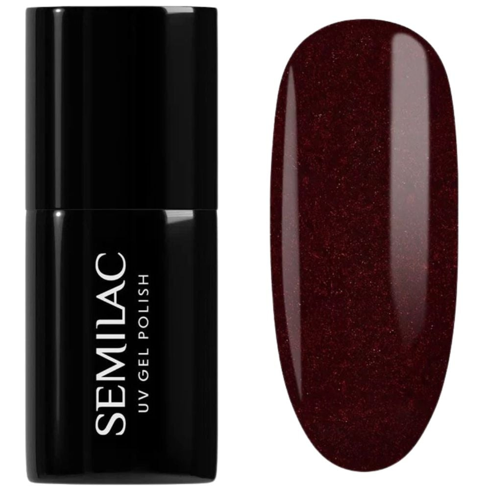 Semilac Love Is In The Nails UV/LED Soak Off Hybrid Gel Polish Nail - 393 Sparkling Black Cherry 7ml