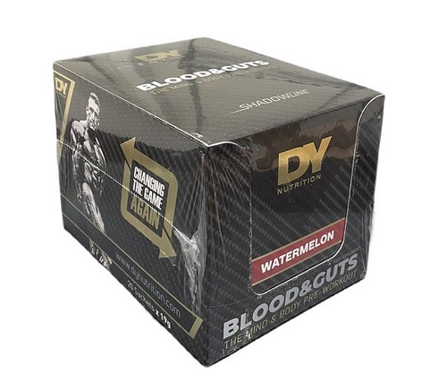Dorian Yates Blood and Guts Pre-Workout Supplement Watermelon 20 Sachets