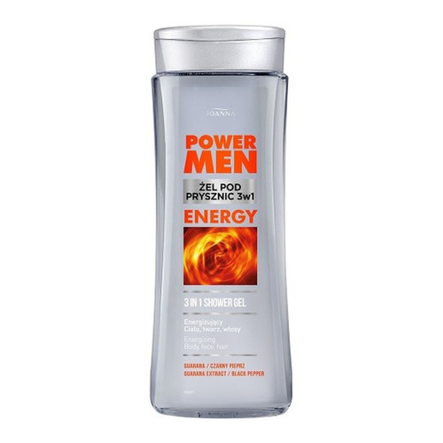 Joanna Power Men 3in1 Energizing Shower Gel Black Pepper and Guarana 300ml