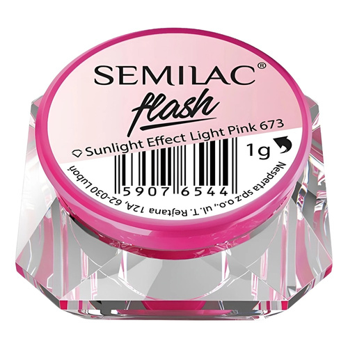 Semilac Flash Sunlight Effect - 673 Light Pink Nail Powder 1g