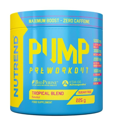 Nutrend Pump Przedtreningówka bez Kofeiny na Pompę Mięśniową i Wydajność 225g