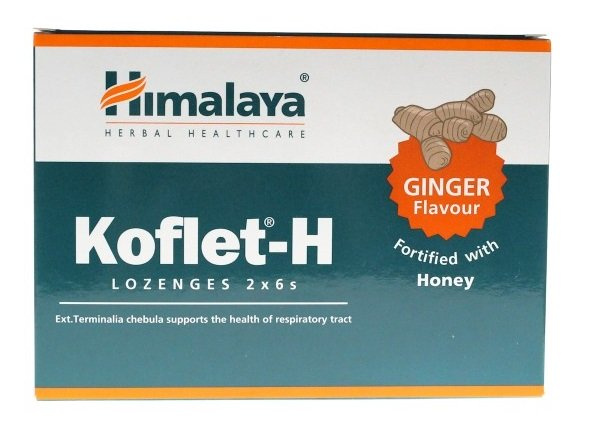 Himalaya Koflet-H Ginger Supports Respiratory Health 12 Lozenges