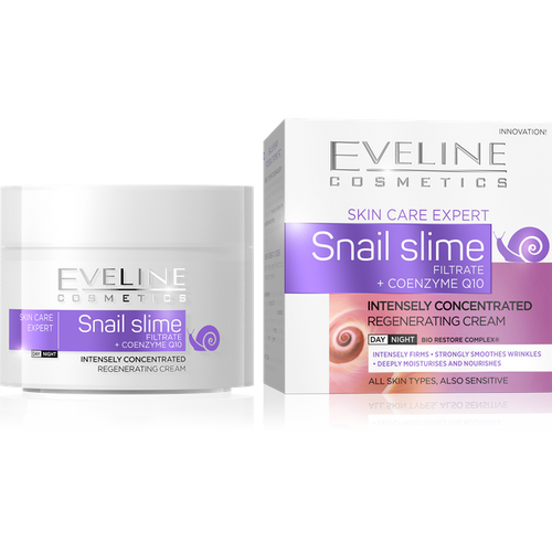 Eveline Skin Care Expert Concentrated Regenerating Cream with Snail Slime Filtrate and Coenzyme Q10 for Day and Night 50ml