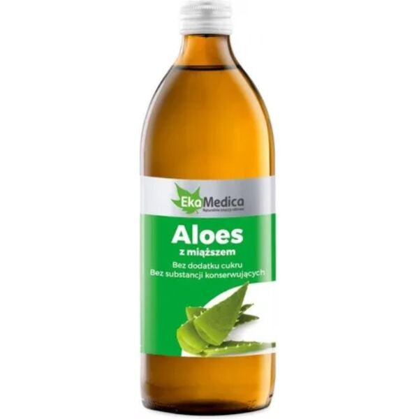 EkaMedica Naturalny Sok Aloes z Miąższem 99,8% 500 ml
