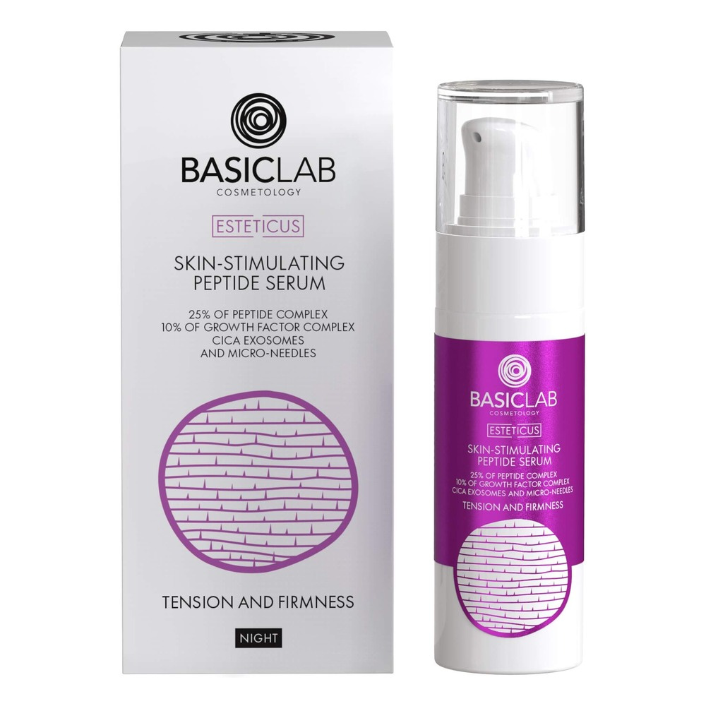 BasicLab Cosmetology Serum Peptydowe Stymulujące z Mikronigłami i Czynnikami Wzrostu 30ml