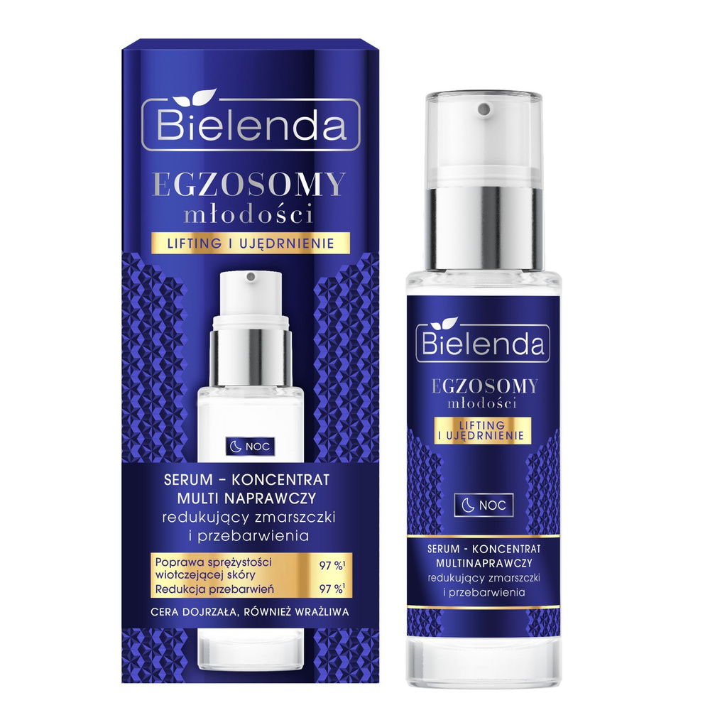 Bielenda Exosomes of Youth Serum - Multi Repair Concentrate for Night Reducing Wrinkles and Discoloration for Mature Skin 30ml